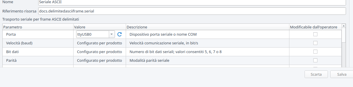 Configurazione di una fixture esterna