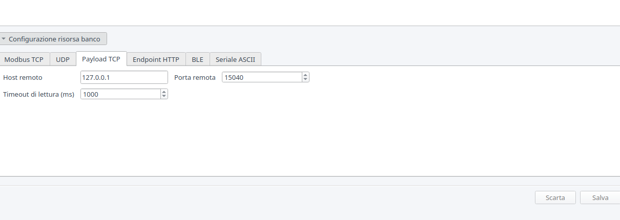 Parametri Generic Payload specifici del prodotto