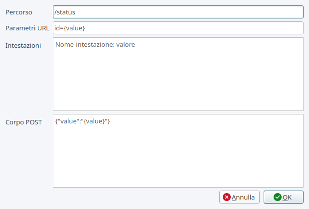 Configurazione di una destinazione HTTP REST